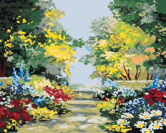 Malování podle čísel - OKRASNÉ KVĚTINY - 40x50 cm, bez rámu a bez vypnutí plátna