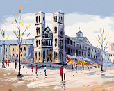 Malování podle čísel - NOTRE-DAME V PAŘÍŽI - 80x100 cm, vypnuté plátno na rám