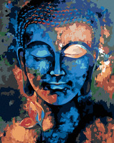 Malování podle čísel - BAREVNÝ BUDDHA - 80x100 cm, bez rámu a bez vypnutí plátna