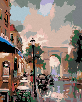 Malování podle čísel - OBLOUK V MĚSTEČKU - 80x100 cm, vypnuté plátno na rám