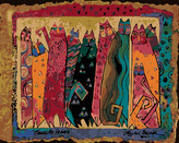 Malování podle čísel - KOČKY NA ZLATÉM POZADÍ - 40x50 cm, bez rámu a bez vypnutí plátna