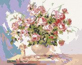 Malování podle čísel - MALÝ ANDÍLEK A RŮŽE - 40x50 cm, vypnuté plátno na rám