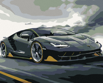 Malování podle čísel - LAMBORGHINI - 40x50 cm, vypnuté plátno na rám Malování podle čísel - LAMBORGHINI - 40x50 cm, vypnuté plátno na rám