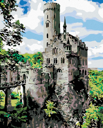 Malování podle čísel - RYTÍŘSKÝ HRAD - 80x100 cm, vypnuté plátno na rám
