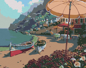 Malování podle čísel - PRAMICE NA PLÁŽI - 40x50 cm, vypnuté plátno na rám