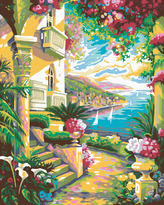 Malování podle čísel - ROZKVETLÉ MOŘE - 40x50 cm, bez rámu a bez vypnutí plátna