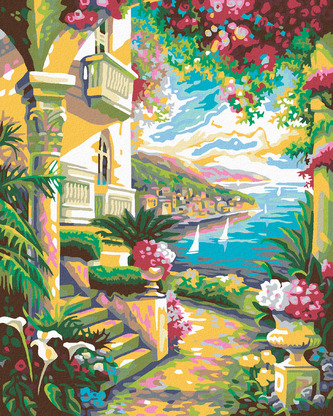 Malování podle čísel - ROZKVETLÉ MOŘE - 40x50 cm, bez rámu a bez vypnutí plátna