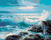 Malování podle čísel - ROZBOUŘENÉ MOŘE - 40x50 cm, vypnuté plátno na rám