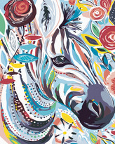 Malování podle čísel - KVĚTINOVÁ ZEBRA - 40x50 cm, bez rámu a bez vypnutí plátna