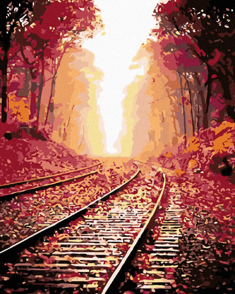 Malování podle čísel - KOLEJE - 40x50 cm, bez rámu a bez vypnutí plátna