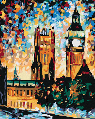 Malování podle čísel - BIG BEN V BARVÁCH - 40x50 cm, bez rámu a bez vypnutí plátna