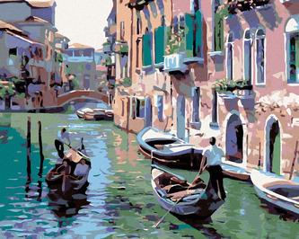 Malování podle čísel - BAREVNÉ BENÁTKY - 40x50 cm, bez rámu a bez vypnutí plátna