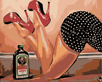 Malování podle čísel - SVŮDNÉ NOHY A JAGER - 40x50 cm, vypnuté plátno na rám