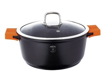 Kastrol s mramorovým povrchem a poklicí 24 cm Granit Diamond Line BERLINGERHAUS BH-1095