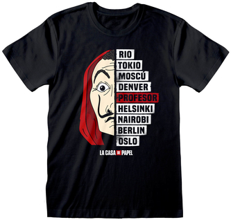 Pánské tričko Netflix|La Casa De Papel|Papírový dům: Names (2XL) černá bavlna