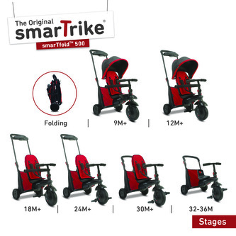 Tříkolka Smart Trike 7 v 1 Smartfold 500 červená