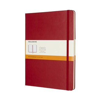 Moleskine: Zápisník tvrdý linkovaný červený XL