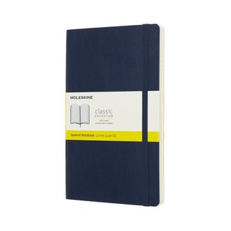 Moleskine: Zápisník měkký čtverečkovaný modrý L