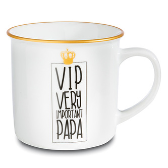 Hrnek Nici, VIP velmi důležitý otec, bílý s metalickými vzory, 400 ml