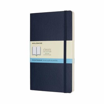 Moleskine: Zápisník měkký tečkovaný modrý L