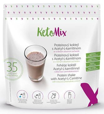 KetoMix Proteinový koktejl s Acetyl-L-karnitinem s příchutí vanilka-malina (35 porcí)