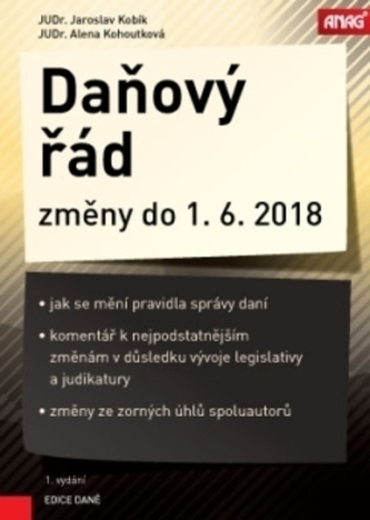 Daňový řád a jeho změny do 1.6.2018