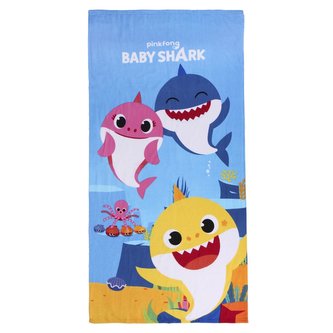 Dětský ručník - osuška Baby Shark: (140 x 70 cm) modrý polyester