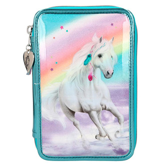 Penál s výbavou Miss melody, Miss Melody - duhový s třpitkami