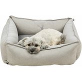 Pelech LENI obdélník s okrajem, 80 x 60 cm, písková/šedá