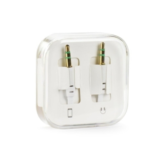 Kabel AUX JACK STEREO 3,5mm 1m BOX barva bílá