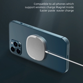 Indukční nabíječka C04 QI, magnetická, 15W, barva černá