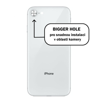 Kryt baterie iPhone 8 silver (white) - bigger hole