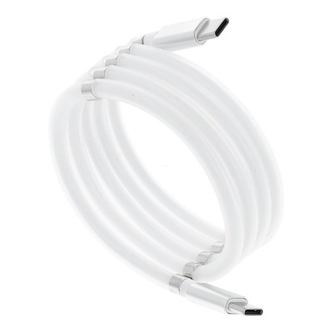 Datový kabel Magnet, USB C na USB C 3A, délka 1m, barva bílá