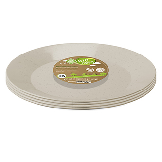 Sada talírů BIOALMOND 4ks; 26x26x3cm; rec.plast, mandlové skořápky