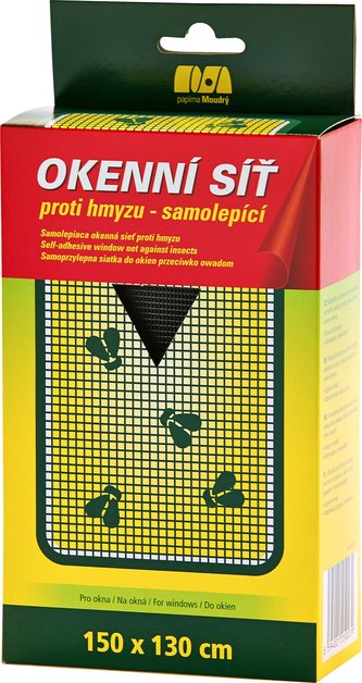 Síť okenní proti hmyzu; 150x130 cm; černá