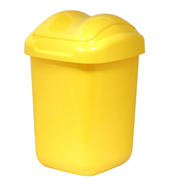 Koš FALA výklopný s tvarovaným víkem žlutý; 37x24,5x26 cm; 15 l; plast