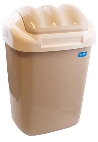 Koš FALA výklopný s tvarovaným víkem capuccino; 50 l; plast