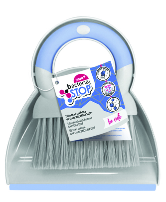 Smetáček + lopatka ANTIBAKTERIE s gumou; 22x31/26x3,5 cm; chlup 5,5 cm; plast