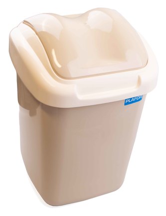 Koš FALA výklopný s tvarovaným víkem capucino; 37x24,5x26 cm; 15 l; plast