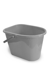 Kbelík OVÁL CLASSIC STŘÍBRNÁ s výlevkou; 37x25x27 cm; 13 l; plast;