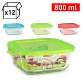 Dóza skleněná BASIC 800ml; 17x15,5x6,3 sklo, plast