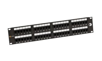 Patch panel Solarix SX48-6-UTP-BK UTP cat.6 48p., 2U, 350MHz