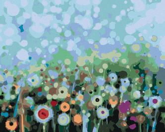 Malování podle čísel - ABSTRAKTNÍ PAMPELIŠKY - 40x50 cm, vypnuté plátno na rám