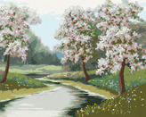 Malování podle čísel - JARNÍ NÁLADA V LESE - 40x50 cm, vypnuté plátno na rám