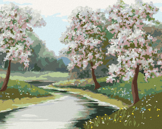 Malování podle čísel - JARNÍ NÁLADA V LESE - 40x50 cm, vypnuté plátno na rám