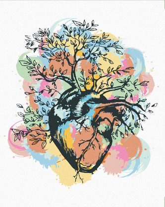 Malování podle čísel - PŘÍRODA V SRDCI - 40x50 cm, bez rámu a bez vypnutí plátna