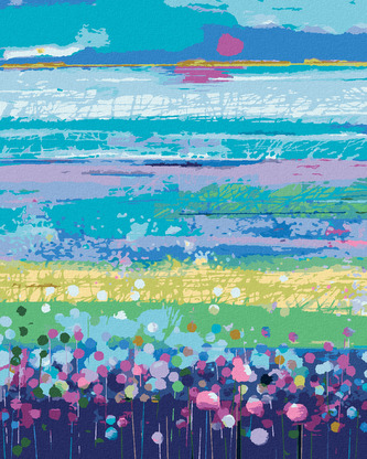 Malování podle čísel - ABSTRAKTNÍ LOUKA - 40x50 cm, bez rámu a bez vypnutí plátna