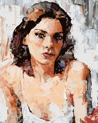 Malování podle čísel - MALOVANÁ ŽENA PORTRÉT - 40x50 cm, bez rámu a bez vypnutí plátna