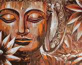 Malování podle čísel - BRONZOVÝ BUDDHA A KVĚTINY - 40x50 cm, vypnuté plátno na rám