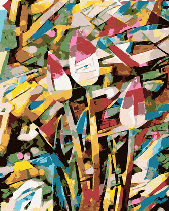 Malování podle čísel - ABSTRAKTNÍ TULIPÁNY - 40x50 cm, vypnuté plátno na rám